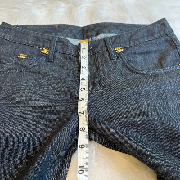Frankie Morello Jeans Slim Straight Leg Gold Skull Crossbones Streetwear Size 28 - Picture 13 of 16